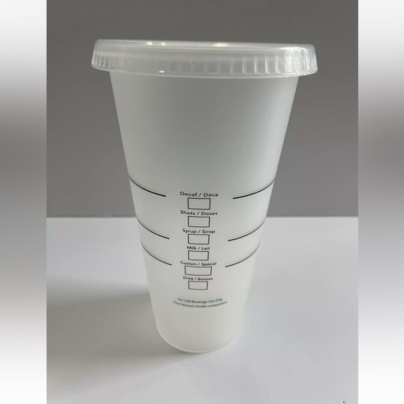 Two Starbucks Reusable Plastic Cold Cups w/ Lids 24 oz and 12 oz Fox 2012 Cup - Picture 3 of 7